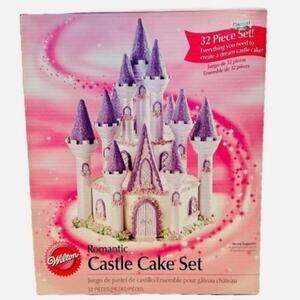 Wilton Romantic Castle Cake Set 32 pcs Open Box Pieces Still in Plastic